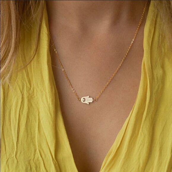 Necklace Dainty HAMSA Gold & Silver Cute Versatile - Picture 1 of 7